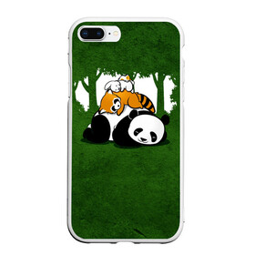 Чехол для iPhone 7Plus/8 Plus матовый с принтом Милая панда в Санкт-Петербурге, Силикон | Область печати: задняя сторона чехла, без боковых панелей | большая | джунгли | енот | зайка | милая | панда | пушистая
