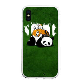 Чехол для iPhone XS Max матовый с принтом Милая панда в Санкт-Петербурге, Силикон | Область печати: задняя сторона чехла, без боковых панелей | большая | джунгли | енот | зайка | милая | панда | пушистая