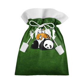 Подарочный 3D мешок с принтом Милая панда в Санкт-Петербурге, 100% полиэстер | Размер: 29*39 см | большая | джунгли | енот | зайка | милая | панда | пушистая