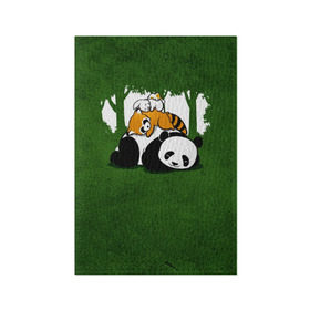 Обложка для паспорта матовая кожа с принтом Милая панда в Санкт-Петербурге, натуральная матовая кожа | размер 19,3 х 13,7 см; прозрачные пластиковые крепления | Тематика изображения на принте: большая | джунгли | енот | зайка | милая | панда | пушистая