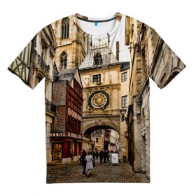 Мужская футболка 3D с принтом Улицы Парижа в Санкт-Петербурге, 100% полиэфир | прямой крой, круглый вырез горловины, длина до линии бедер | Тематика изображения на принте: paris | архитектура | город