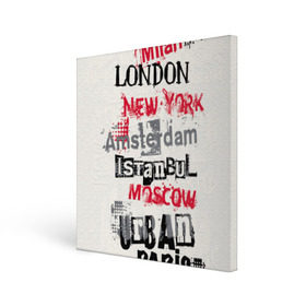 Холст квадратный с принтом Текстовой арт в Санкт-Петербурге, 100% ПВХ |  | amsterdam | istanbul | london | moscow | new york | paris | urban | амстердам | лондон | москва | нью йорк | париж | стамбул
