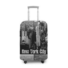 Чехол для чемодана 3D с принтом Улицы Нью-Йорка в Санкт-Петербурге, 86% полиэфир, 14% спандекс | двустороннее нанесение принта, прорези для ручек и колес | city | collage | houses | new york | skyscrapers | streets | usa | город | дома | коллаж | нью йорка | сша | улицы