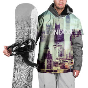 Накидка на куртку 3D с принтом Улицы Лондона в Санкт-Петербурге, 100% полиэстер |  | collage | england | london | англия | коллаж | лондон