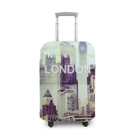 Чехол для чемодана 3D с принтом Улицы Лондона в Санкт-Петербурге, 86% полиэфир, 14% спандекс | двустороннее нанесение принта, прорези для ручек и колес | collage | england | london | англия | коллаж | лондон
