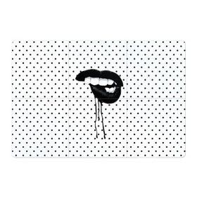 Магнитный плакат 3Х2 с принтом Black Lips в Санкт-Петербурге, Полимерный материал с магнитным слоем | 6 деталей размером 9*9 см | Тематика изображения на принте: black | girl | lips | lipstick | love | губы | девушка | женщина | любовь | помада | страсть | черный