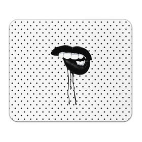 Коврик прямоугольный с принтом Black Lips в Санкт-Петербурге, натуральный каучук | размер 230 х 185 мм; запечатка лицевой стороны | Тематика изображения на принте: black | girl | lips | lipstick | love | губы | девушка | женщина | любовь | помада | страсть | черный
