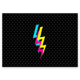Поздравительная открытка с принтом Electrico в Санкт-Петербурге, 100% бумага | плотность бумаги 280 г/м2, матовая, на обратной стороне линовка и место для марки
 | Тематика изображения на принте: bold | electic | electrico | electro | hipster | lightning | style | tesla | thunder | volt | zeus | вольт | гром | зевс | молния | стиль | тесла | хипстер | электрик | электричество | электро
