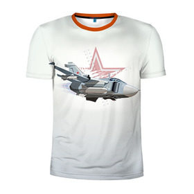 Мужская футболка 3D спортивная с принтом Су-24 в Санкт-Петербурге, 100% полиэстер с улучшенными характеристиками | приталенный силуэт, круглая горловина, широкие плечи, сужается к линии бедра | авиация