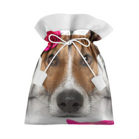 Подарочный 3D мешок с принтом Джек рассел с розой в Санкт-Петербурге, 100% полиэстер | Размер: 29*39 см | волкодав | дворняжка | джек | джек рассел | домашние животные | любимец | мопс | овчарка | пес | песик | питомец | рассел | сенбернар | собака | собачка