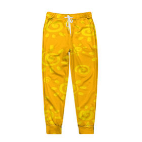 Мужские брюки 3D с принтом Солнышко в Санкт-Петербурге, 100% полиэстер | манжеты по низу, эластичный пояс регулируется шнурком, по бокам два кармана без застежек, внутренняя часть кармана из мелкой сетки | Тематика изображения на принте: желтый | паттерн | солнце | яркий
