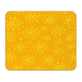 Коврик прямоугольный с принтом Солнышко в Санкт-Петербурге, натуральный каучук | размер 230 х 185 мм; запечатка лицевой стороны | Тематика изображения на принте: желтый | паттерн | солнце | яркий