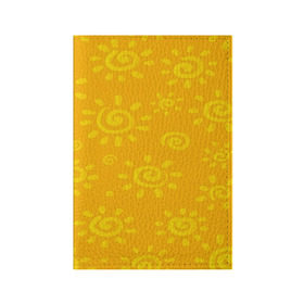 Обложка для паспорта матовая кожа с принтом Солнышко в Санкт-Петербурге, натуральная матовая кожа | размер 19,3 х 13,7 см; прозрачные пластиковые крепления | Тематика изображения на принте: желтый | паттерн | солнце | яркий