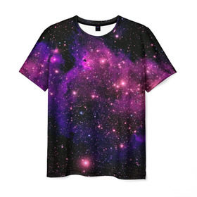 Мужская футболка 3D с принтом Вселенная в Санкт-Петербурге, 100% полиэфир | прямой крой, круглый вырез горловины, длина до линии бедер | space | star | вселенная | звезды | космический | космос | планеты | пространство