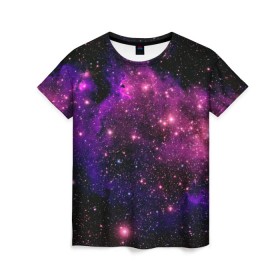 Женская футболка 3D с принтом Вселенная в Санкт-Петербурге, 100% полиэфир ( синтетическое хлопкоподобное полотно) | прямой крой, круглый вырез горловины, длина до линии бедер | space | star | вселенная | звезды | космический | космос | планеты | пространство