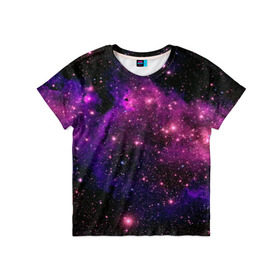 Детская футболка 3D с принтом Вселенная в Санкт-Петербурге, 100% гипоаллергенный полиэфир | прямой крой, круглый вырез горловины, длина до линии бедер, чуть спущенное плечо, ткань немного тянется | Тематика изображения на принте: space | star | вселенная | звезды | космический | космос | планеты | пространство