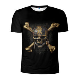 Мужская футболка 3D спортивная с принтом Пираты Карибского моря 5 в Санкт-Петербурге, 100% полиэстер с улучшенными характеристиками | приталенный силуэт, круглая горловина, широкие плечи, сужается к линии бедра | мертвецы | салазар