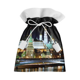 Подарочный 3D мешок с принтом Москва в Санкт-Петербурге, 100% полиэстер | Размер: 29*39 см | Тематика изображения на принте: город | ночь | пейзаж