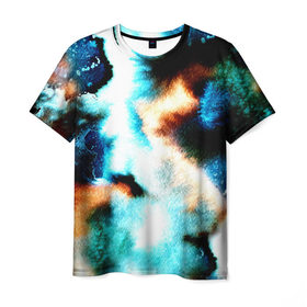 Мужская футболка 3D с принтом Water Colors в Санкт-Петербурге, 100% полиэфир | прямой крой, круглый вырез горловины, длина до линии бедер | Тематика изображения на принте: 