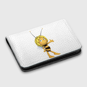 Картхолдер с принтом с принтом Пчелка Майя в Санкт-Петербурге, натуральная матовая кожа | размер 7,3 х 10 см; кардхолдер имеет 4 кармана для карт; | пчелка майя