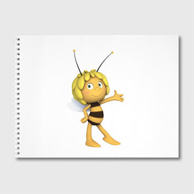 Альбом для рисования с принтом Пчелка Майя в Санкт-Петербурге, 100% бумага
 | матовая бумага, плотность 200 мг. | Тематика изображения на принте: пчелка майя