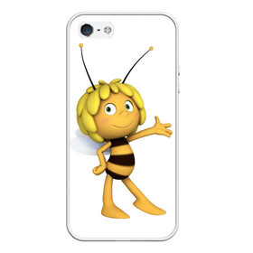Чехол для iPhone 5/5S матовый с принтом Пчелка Майя в Санкт-Петербурге, Силикон | Область печати: задняя сторона чехла, без боковых панелей | Тематика изображения на принте: пчелка майя