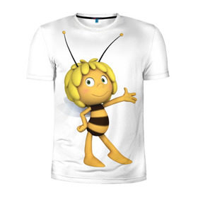 Мужская футболка 3D спортивная с принтом Пчелка Майя в Санкт-Петербурге, 100% полиэстер с улучшенными характеристиками | приталенный силуэт, круглая горловина, широкие плечи, сужается к линии бедра | пчелка майя