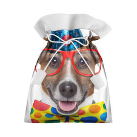 Подарочный 3D мешок с принтом Джек рассел - клоун в Санкт-Петербурге, 100% полиэстер | Размер: 29*39 см | волкодав | дворняжка | джек | джек рассел | домашние животные | любимец | мопс | овчарка | пес | песик | питомец | рассел | сенбернар | собака | собачка