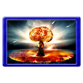 Магнит 45*70 с принтом Атомный взрыв в Санкт-Петербурге, Пластик | Размер: 78*52 мм; Размер печати: 70*45 | city | earth | explosion | mushroom | night | nuclear | sky | атомный | взрыв | город | гриб | земля | небо | ночь