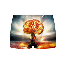 Мужские трусы 3D с принтом Атомный взрыв в Санкт-Петербурге, 50% хлопок, 50% полиэстер | классическая посадка, на поясе мягкая тканевая резинка | city | earth | explosion | mushroom | night | nuclear | sky | атомный | взрыв | город | гриб | земля | небо | ночь