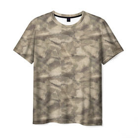 Мужская футболка 3D с принтом Камуфляж в Санкт-Петербурге, 100% полиэфир | прямой крой, круглый вырез горловины, длина до линии бедер | камуфляж | песок | пустыня | разведка | спецназ