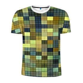 Мужская футболка 3D спортивная с принтом Клетка в Санкт-Петербурге, 100% полиэстер с улучшенными характеристиками | приталенный силуэт, круглая горловина, широкие плечи, сужается к линии бедра | Тематика изображения на принте: пиксель | разноцветный | ячейки