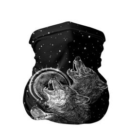 Бандана-труба 3D с принтом Волчий вой в Санкт-Петербурге, 100% полиэстер, ткань с особыми свойствами — Activecool | плотность 150‒180 г/м2; хорошо тянется, но сохраняет форму | animal | beast | moon | music | nature | night | rage | roar | star | wolf | вой | волк | волчица | животное | звезды | зверь | луна | мелодия | ночь | природа | рык | хищник | ярость