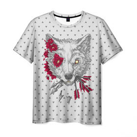 Мужская футболка 3D с принтом Волчья ярость в Санкт-Петербурге, 100% полиэфир | прямой крой, круглый вырез горловины, длина до линии бедер | Тематика изображения на принте: animal | beast | love | moon | nature | night | rage | roar | star | wolf | вой | волк | волчица | животное | звезды | зверь | луна | любовь | ночь | природа | рык | хищник | ярость