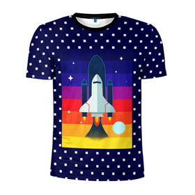 Мужская футболка 3D спортивная с принтом Запуск ракеты в Санкт-Петербурге, 100% полиэстер с улучшенными характеристиками | приталенный силуэт, круглая горловина, широкие плечи, сужается к линии бедра | cosmos | galaxy | moon | planet | rocket | space | star | галактика | звезды | космос | луна | планета | ракета | шатл