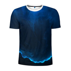Мужская футболка 3D спортивная с принтом Небесная мгла в Санкт-Петербурге, 100% полиэстер с улучшенными характеристиками | приталенный силуэт, круглая горловина, широкие плечи, сужается к линии бедра | 