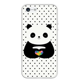 Чехол для iPhone 5/5S матовый с принтом Любовь панды в Санкт-Петербурге, Силикон | Область печати: задняя сторона чехла, без боковых панелей | Тематика изображения на принте: animal | bear | beast | forest | heart | love | nature | panda | животное | зверь | лес | любовь | медведь | панда | природа | сердце | страсть