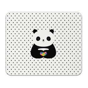 Коврик прямоугольный с принтом Любовь панды в Санкт-Петербурге, натуральный каучук | размер 230 х 185 мм; запечатка лицевой стороны | Тематика изображения на принте: animal | bear | beast | forest | heart | love | nature | panda | животное | зверь | лес | любовь | медведь | панда | природа | сердце | страсть