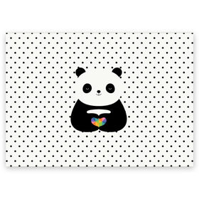 Поздравительная открытка с принтом Любовь панды в Санкт-Петербурге, 100% бумага | плотность бумаги 280 г/м2, матовая, на обратной стороне линовка и место для марки
 | animal | bear | beast | forest | heart | love | nature | panda | животное | зверь | лес | любовь | медведь | панда | природа | сердце | страсть
