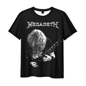 Мужская футболка 3D с принтом Dave Mustaine в Санкт-Петербурге, 100% полиэфир | прямой крой, круглый вырез горловины, длина до линии бедер | dave | megadeth | metal | mustaine | rattlehead | rock | thrash | vic | дейв | мастейн | мегадет | метал | рок | треш