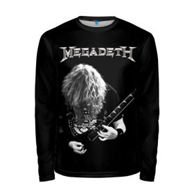 Мужской лонгслив 3D с принтом Dave Mustaine в Санкт-Петербурге, 100% полиэстер | длинные рукава, круглый вырез горловины, полуприлегающий силуэт | dave | megadeth | metal | mustaine | rattlehead | rock | thrash | vic | дейв | мастейн | мегадет | метал | рок | треш