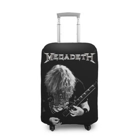Чехол для чемодана 3D с принтом Dave Mustaine в Санкт-Петербурге, 86% полиэфир, 14% спандекс | двустороннее нанесение принта, прорези для ручек и колес | dave | megadeth | metal | mustaine | rattlehead | rock | thrash | vic | дейв | мастейн | мегадет | метал | рок | треш