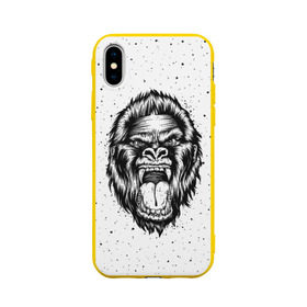 Чехол для Apple iPhone X силиконовый матовый с принтом Рык гориллы в Санкт-Петербурге, Силикон | Печать на задней стороне чехла, без боковой панели | animal | beast | gorilla | head | monkey | nature | rage | roar | голова | горилла | жиивотное | зверь | обезьяна | природа | рык | ярость