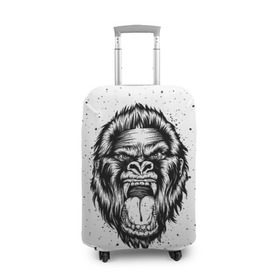Чехол для чемодана 3D с принтом Рык гориллы в Санкт-Петербурге, 86% полиэфир, 14% спандекс | двустороннее нанесение принта, прорези для ручек и колес | animal | beast | gorilla | head | monkey | nature | rage | roar | голова | горилла | жиивотное | зверь | обезьяна | природа | рык | ярость