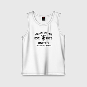 Детская майка хлопок с принтом Manchester United - Est.1878 (Чёрный) в Санкт-Петербурге,  |  | manchester united | манчестер юнайтед | футбол