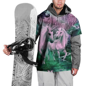 Накидка на куртку 3D с принтом Единорог в Санкт-Петербурге, 100% полиэстер |  | Тематика изображения на принте: единорог | лошадь | сказка | фантастика