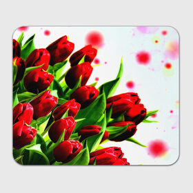 Коврик прямоугольный с принтом Тюльпаны в Санкт-Петербурге, натуральный каучук | размер 230 х 185 мм; запечатка лицевой стороны | flower | букет | весна | красные | цветочки | цветы