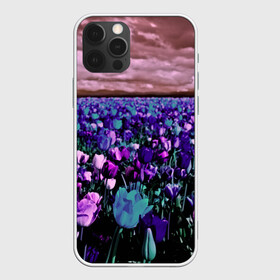 Чехол для iPhone 12 Pro с принтом Поле тюльпанов в Санкт-Петербурге, силикон | область печати: задняя сторона чехла, без боковых панелей | flower | весна | поле | полевой цветок | природа | цветочки | цветы