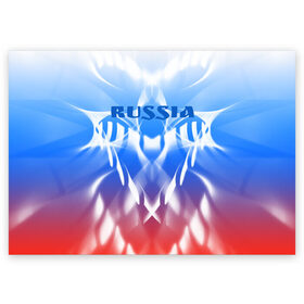 Поздравительная открытка с принтом Россия и узоры в Санкт-Петербурге, 100% бумага | плотность бумаги 280 г/м2, матовая, на обратной стороне линовка и место для марки
 | абстрактный | интересный | красивый | мода | новый | объем | патриотизм | плавный | россия | стиль | стильный | узор | цвет | яркий