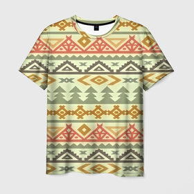 Мужская футболка 3D с принтом Африканские мотивы в Санкт-Петербурге, 100% полиэфир | прямой крой, круглый вырез горловины, длина до линии бедер | Тематика изображения на принте: народные | узор | этника | этнические